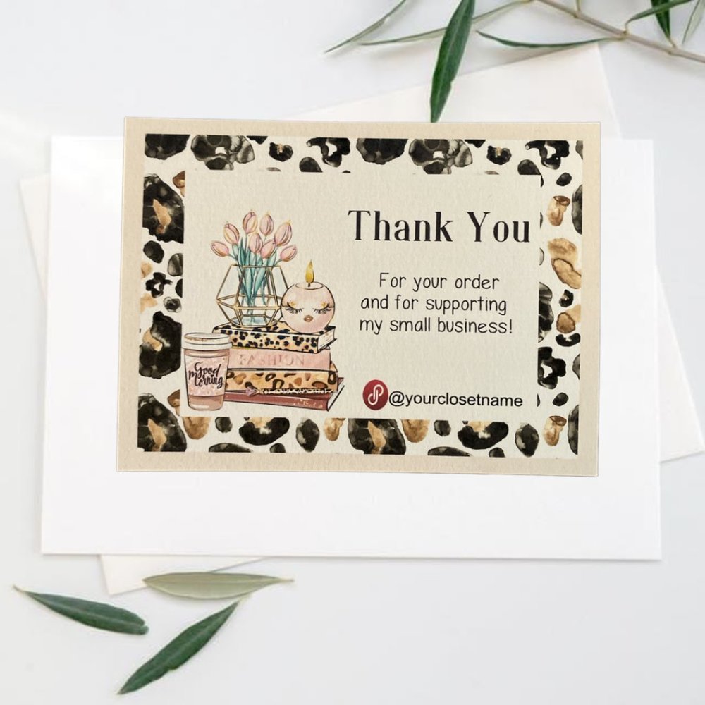 Books And High Heels Cheetah Print Thank You Card